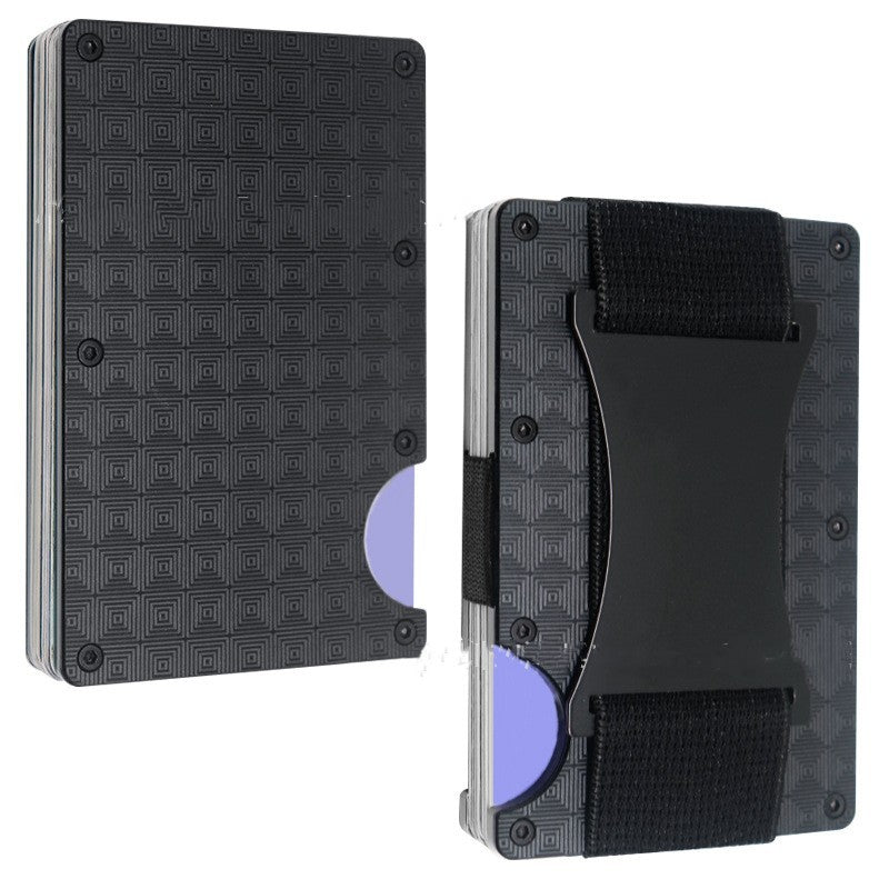 Metal Card Wrapped Carbon Fiber Wallet RFID Anti-theft Brush